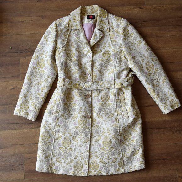 Gold and Pink Floral Tapestry Coat Vintage Size XL - Picture 10 of 10